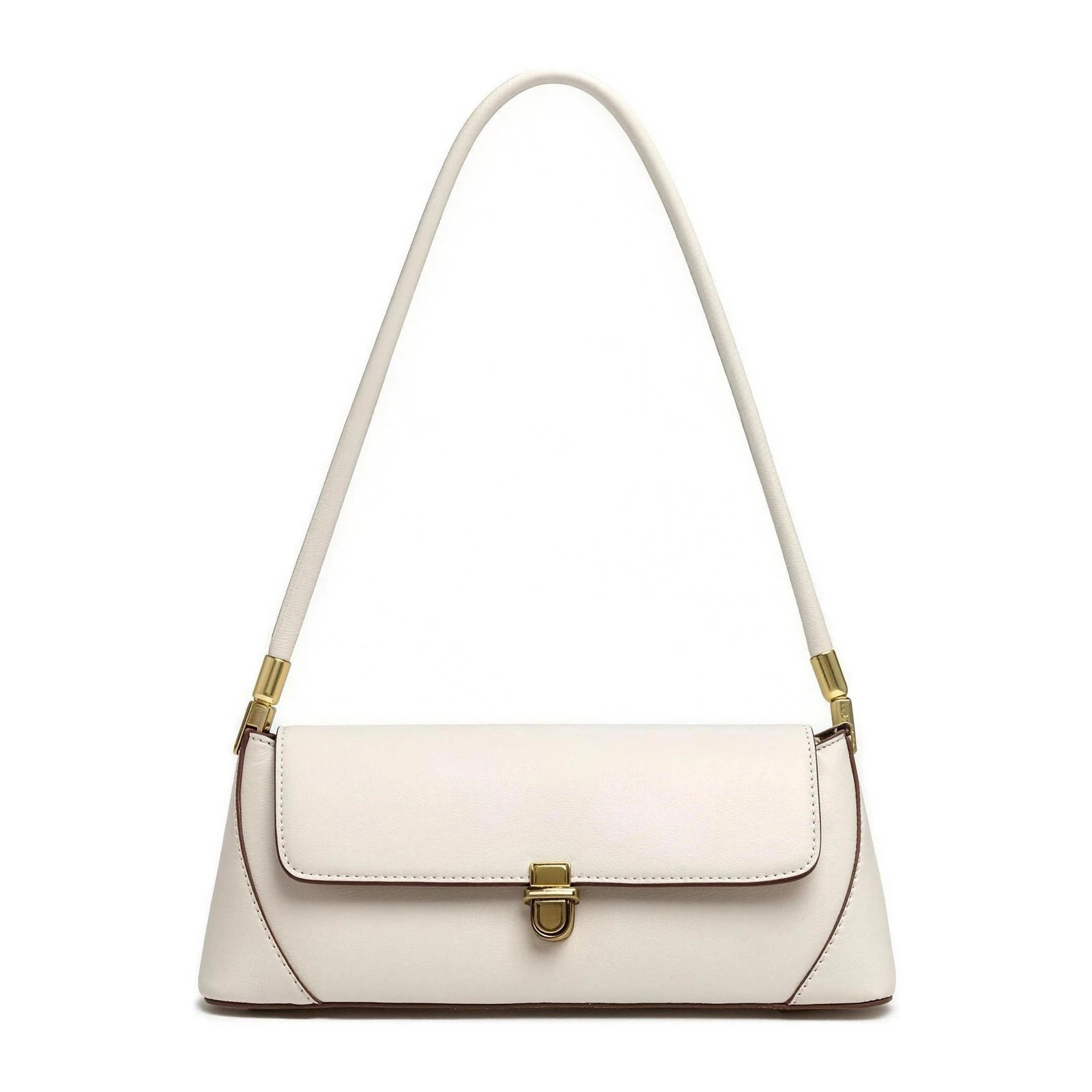 SOFIA – Sac porté épaule en cuir de vachette, coloris blanc (vue 1) – YUMIKA